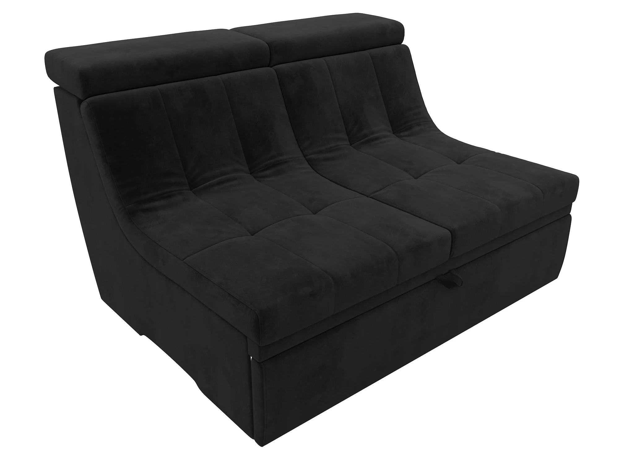 Чёрный модульный диван Холидей Люкс Плюш Дизайн 8