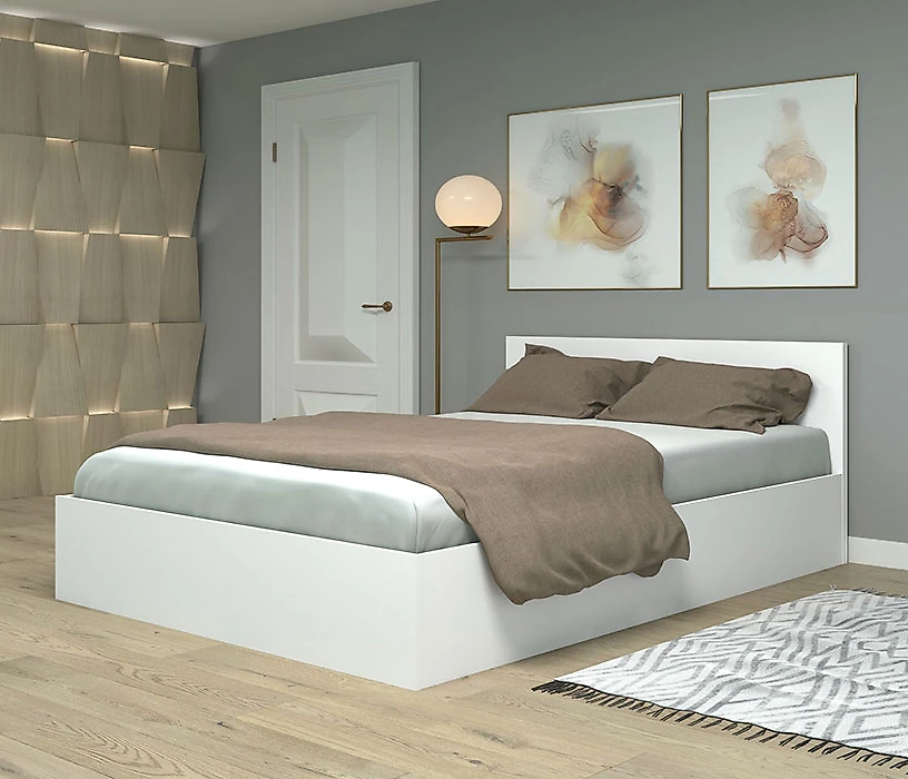 белая кровать Фреш КРФР-3-ПМ-1400 Дизайн-1