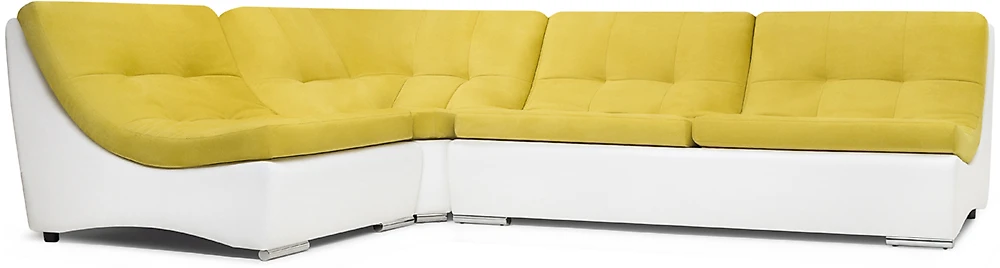Угловой диван из ткани антикоготь Монреаль-2 Плюш Yellow