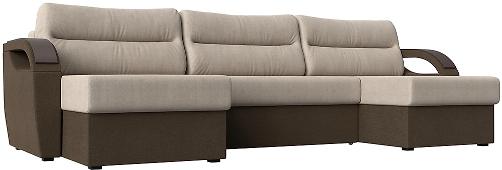 Угловой диван с подушками Форсайт Кантри Беж-Браун