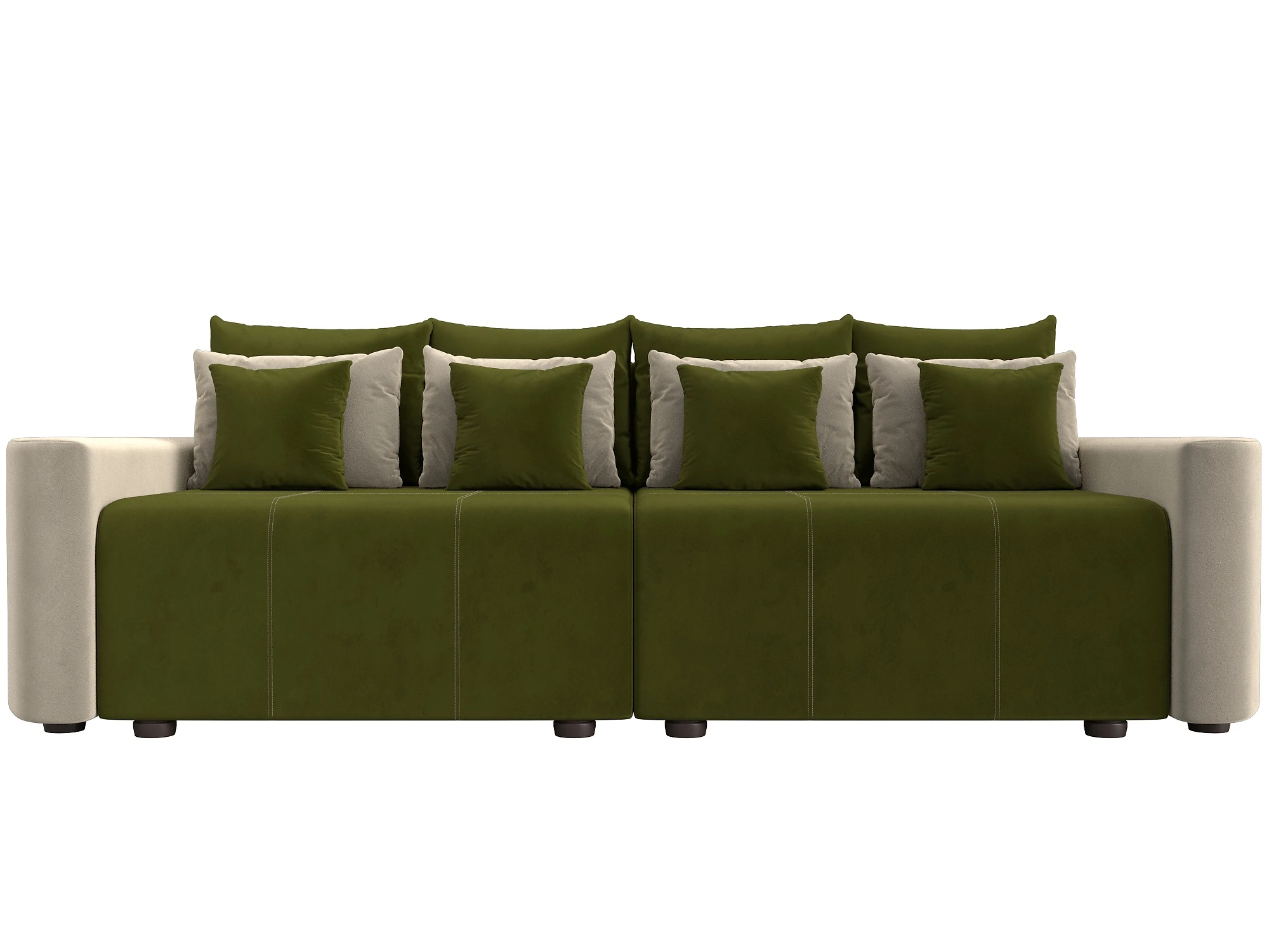 диван кровать для сна Бристоль Вельвет Зеленый-Бежевый