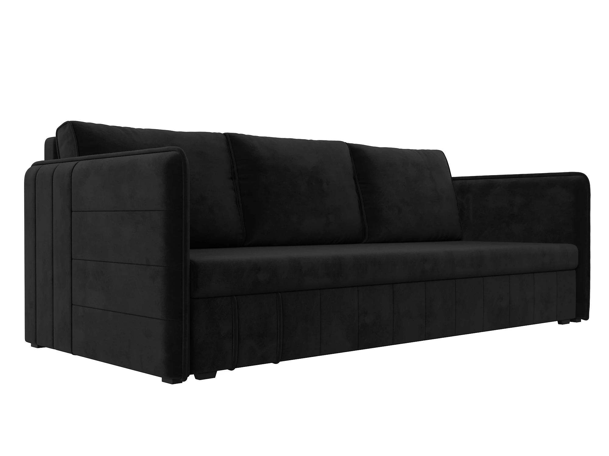 Черный диван еврокнижка Слим Плюш Дизайн 8