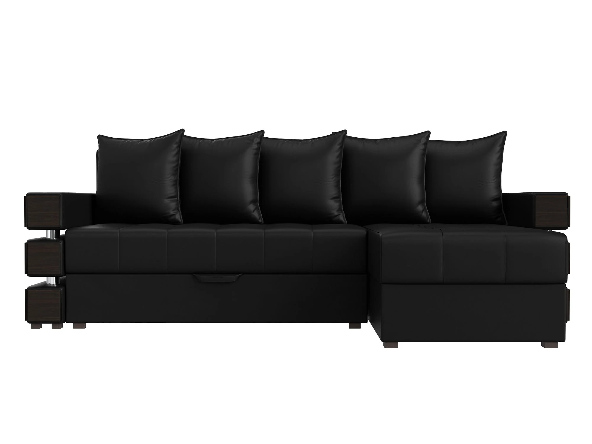 Чёрный угловой диван Венеция Дизайн 4