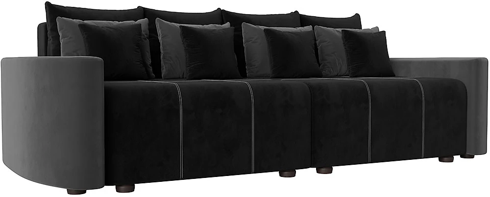 диван для ежедневного сна Бристоль Велюр Черный-Серый