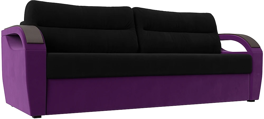 диван со спальным местом 140х200 Форсайт Вельвет Блэк-Фиолет