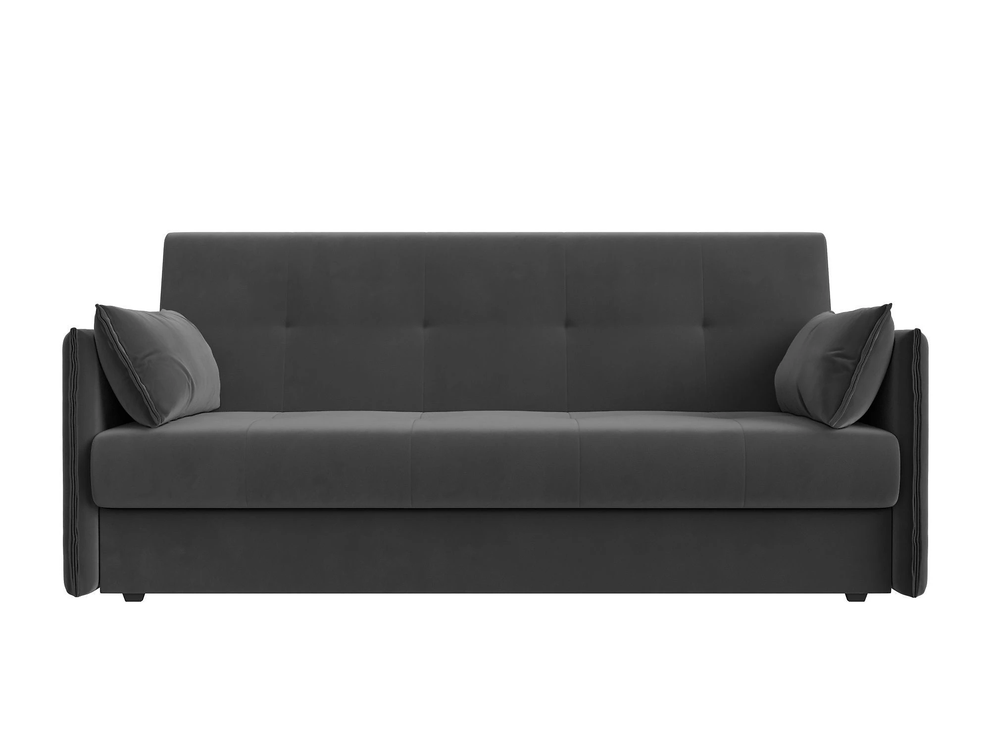 Прямой диван серого цвета Лига-018 Плюш Дизайн 11 книжка