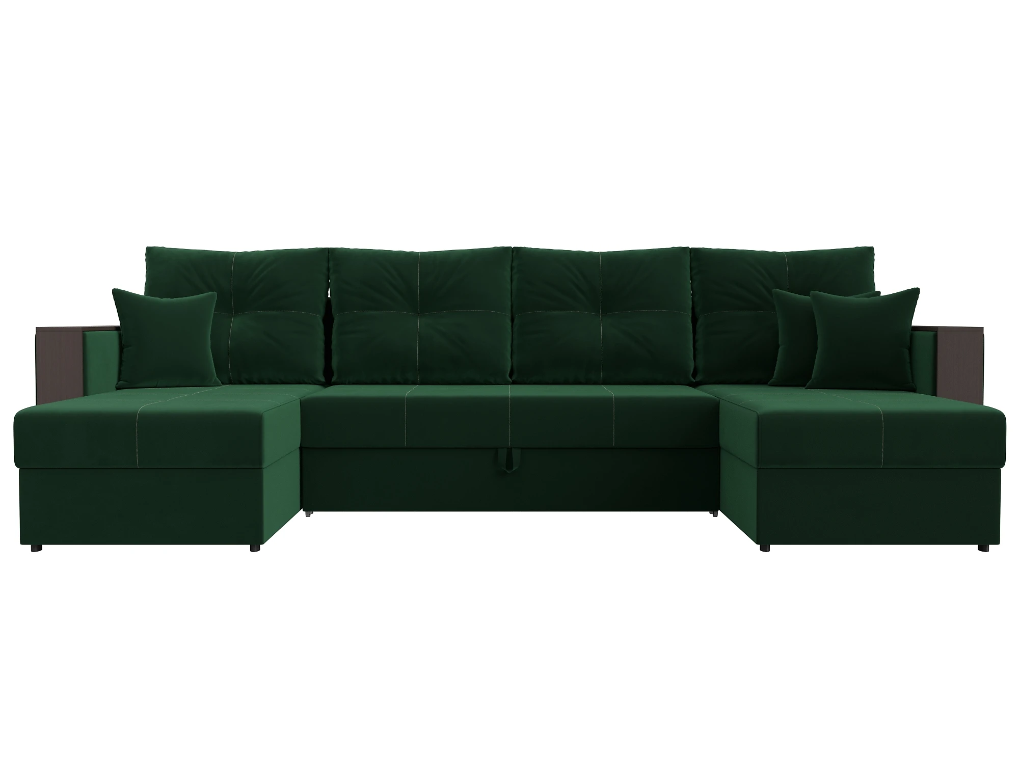 диван зеленого цвета Валенсия-П Плюш Дизайн 4