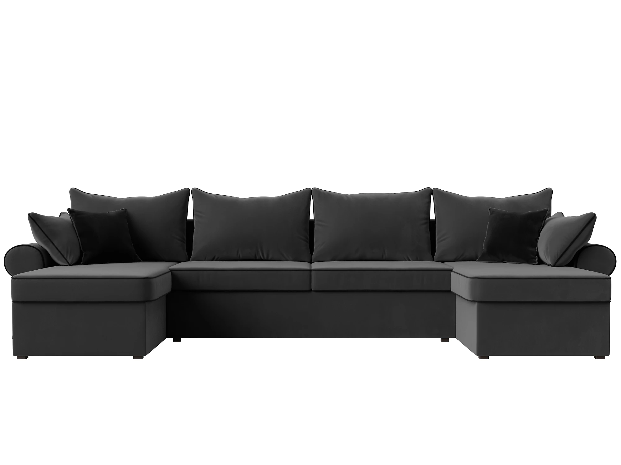 Серый диван еврокнижка Элис-П Плюш Дизайн 9