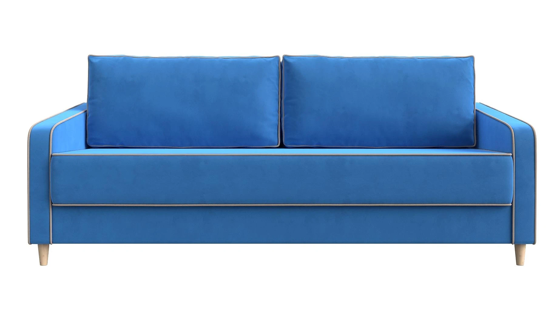 Синий прямой диван Варшава Плюш Дизайн-6
