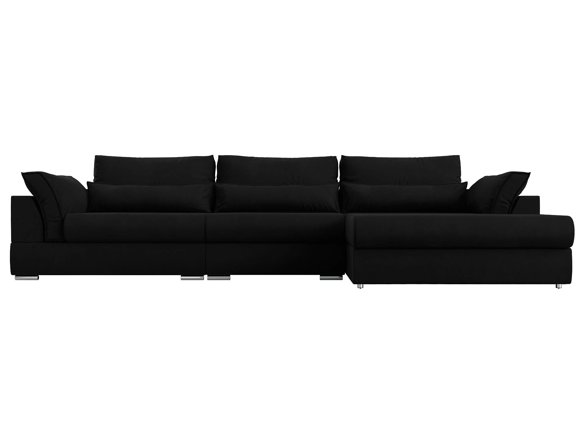 Угловой диван черно-белый Пекин Лонг Дизайн 9