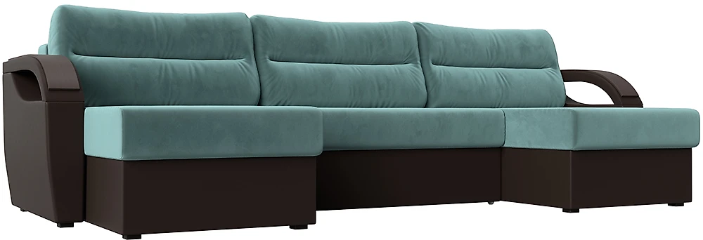 Угловой диван со спальным местом Форсайт Микс Плюш 2