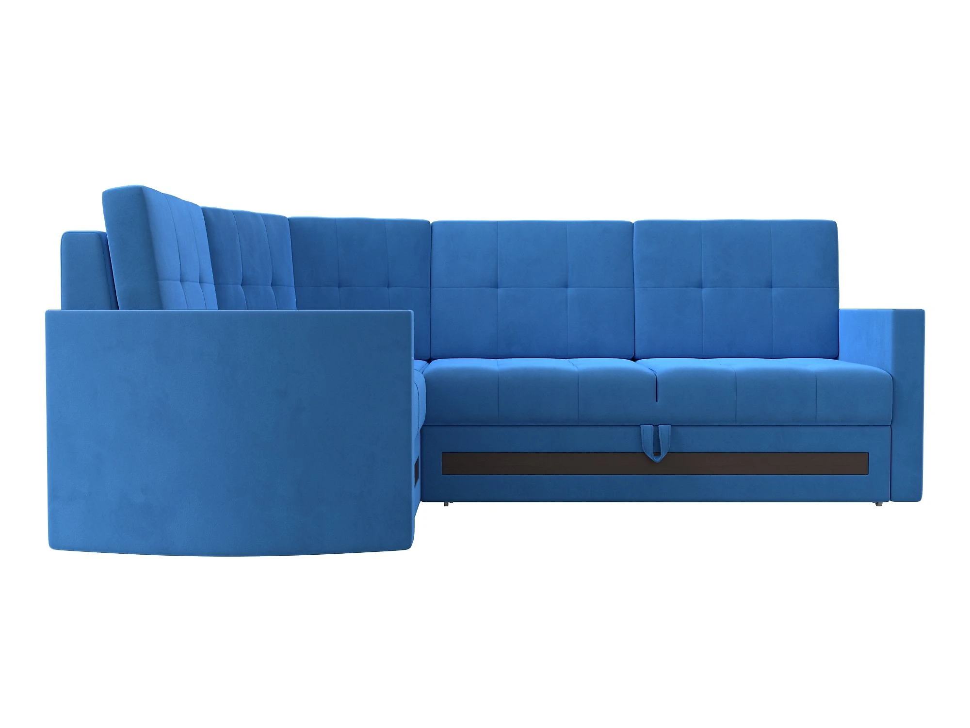 Бирюзовый угловой диван Белла Плюш Дизайн 5