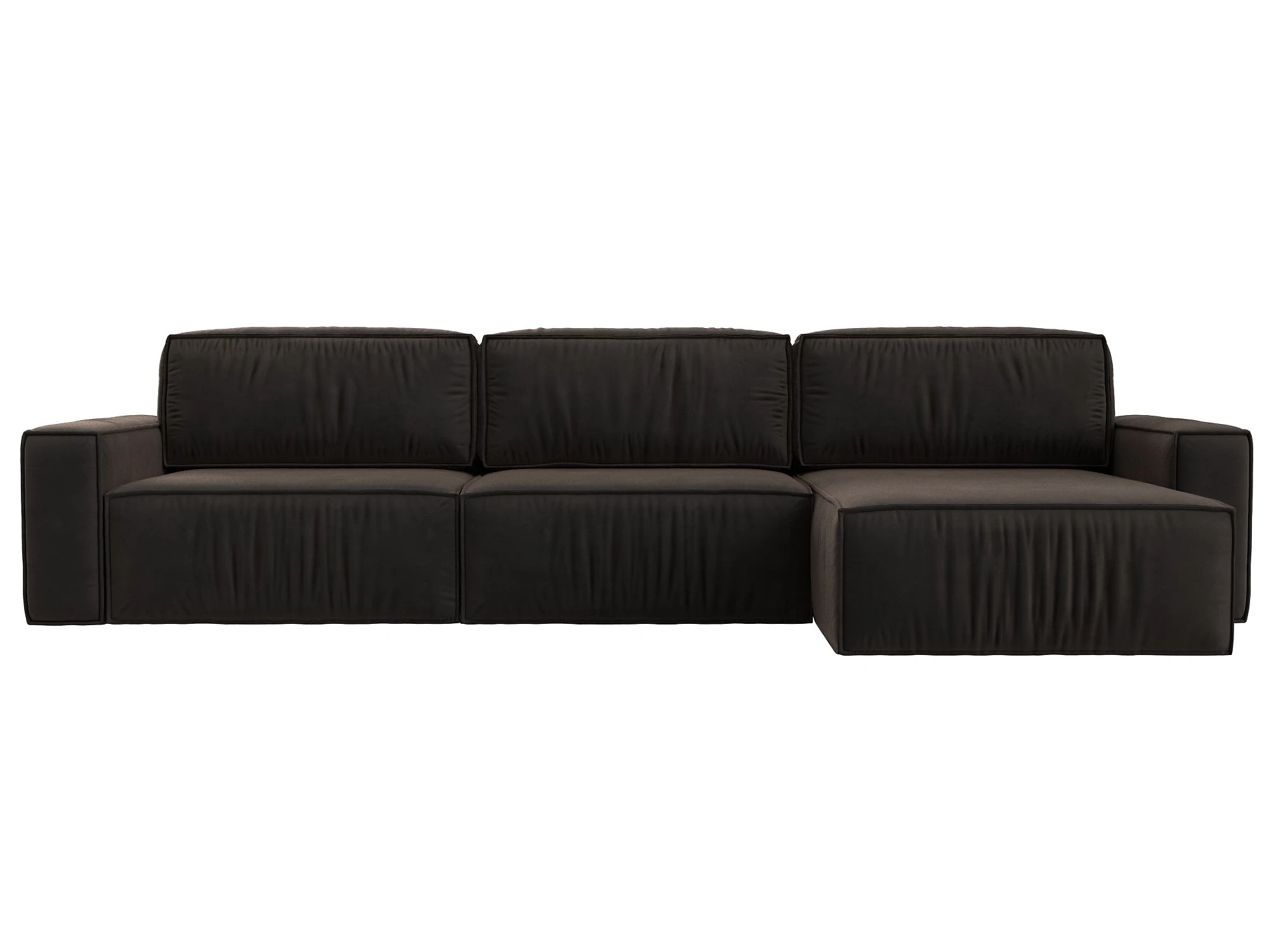 Угловой диван с ящиком для белья Прага Классик лонг Плюш Дизайн 5