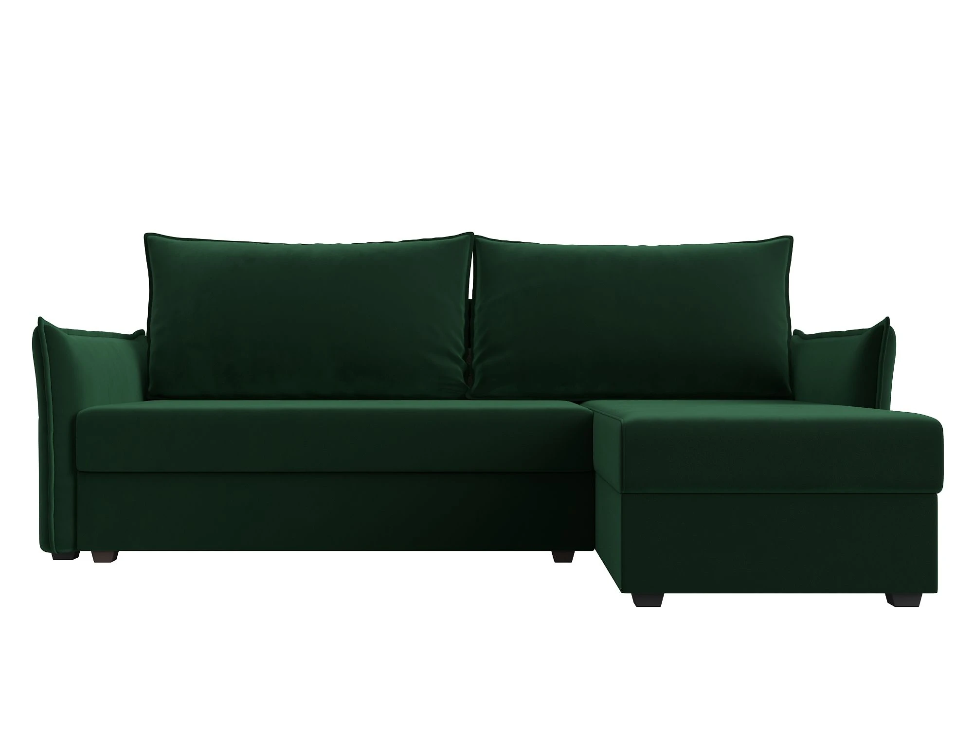 Зелёный угловой диван Лига-004 Плюш Дизайн 4