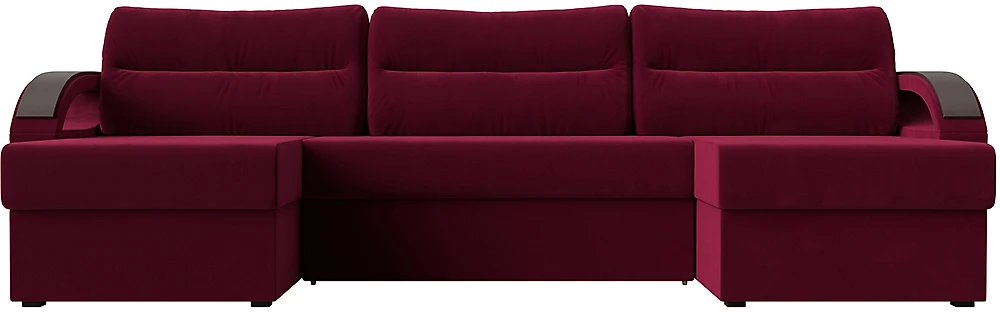 Угловой диван для спальни Форсайт Вельвет Бордо