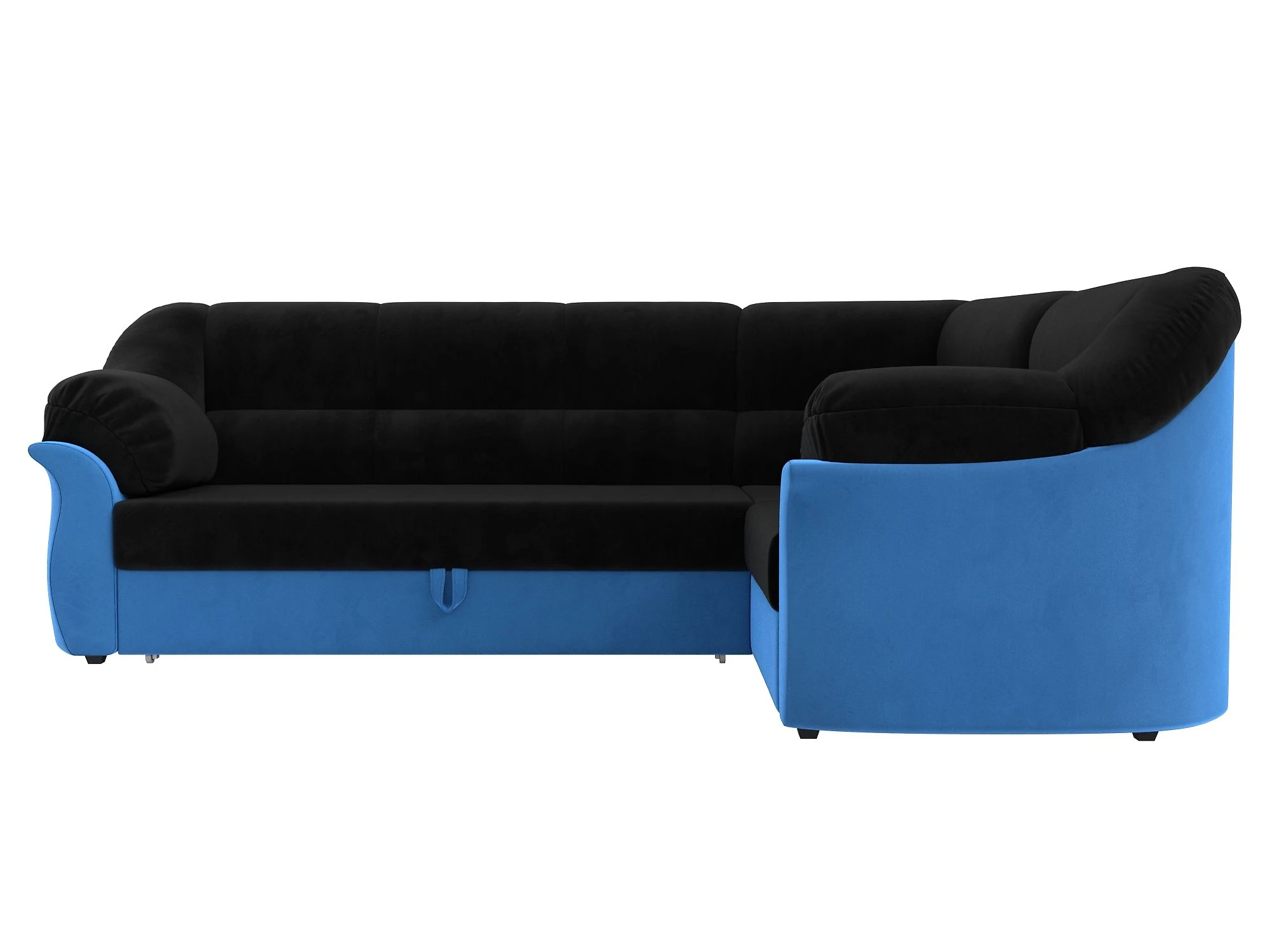 Угловой диван с правым углом Карнелла Плюш Дизайн 8