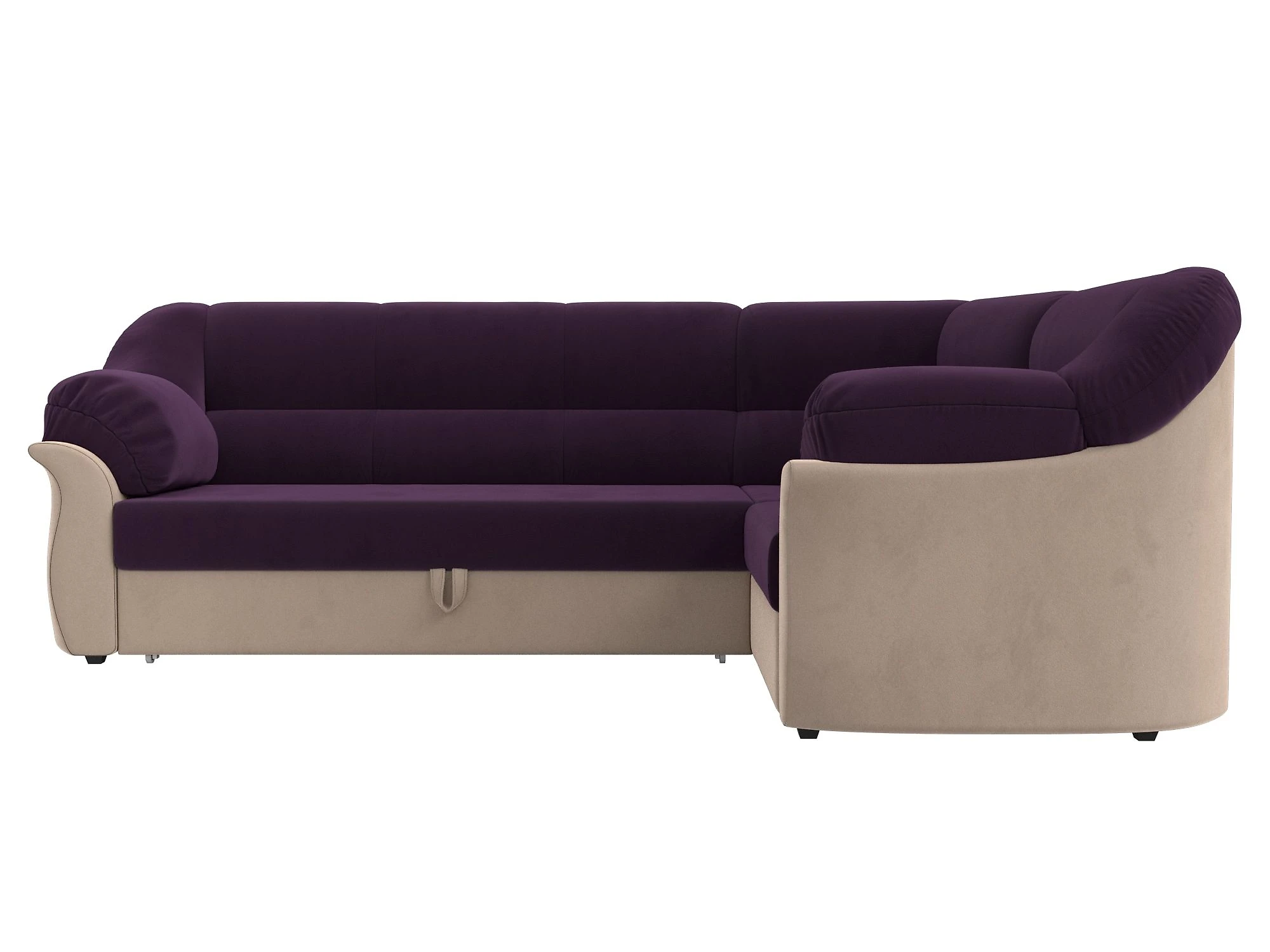 Угловой диван без подушек Карнелла Плюш Дизайн 15