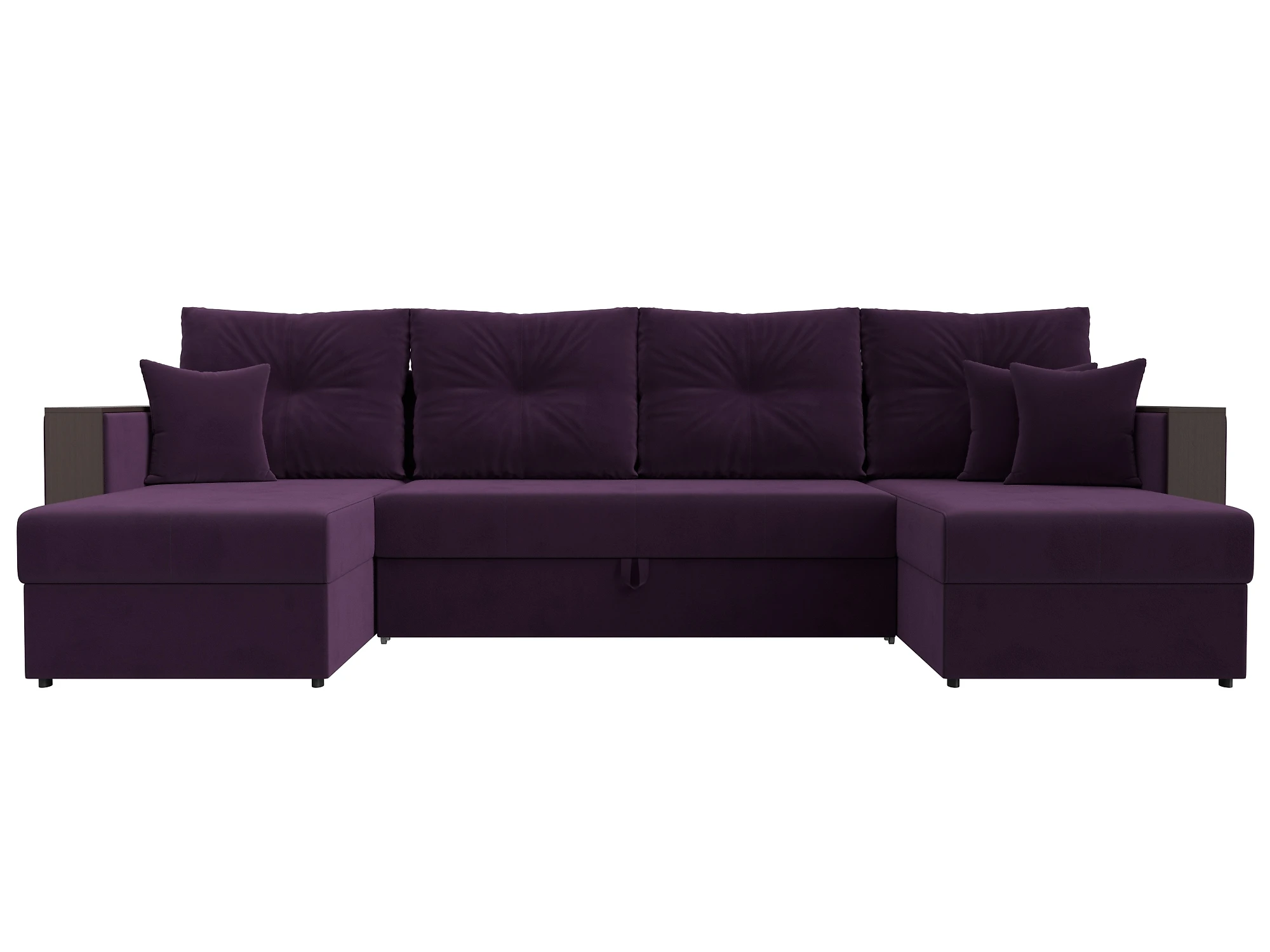 Угловой диван фиолетовый Валенсия-П Плюш Дизайн 7