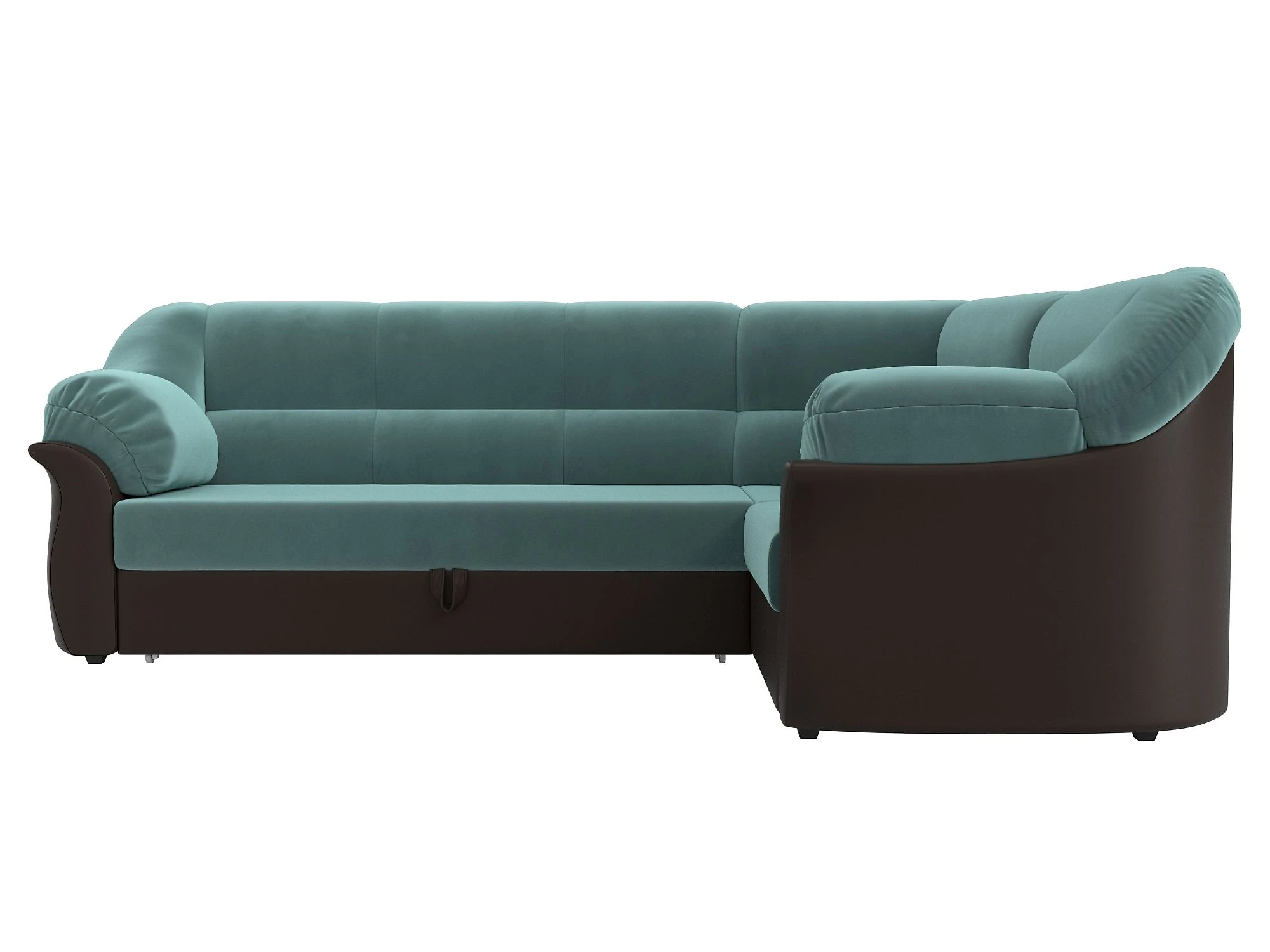 Угловой диван из велюра Карнелла Плюш Дизайн 12
