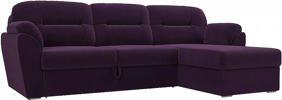 Тканевый угловой диван Бостон Плюш Виолет