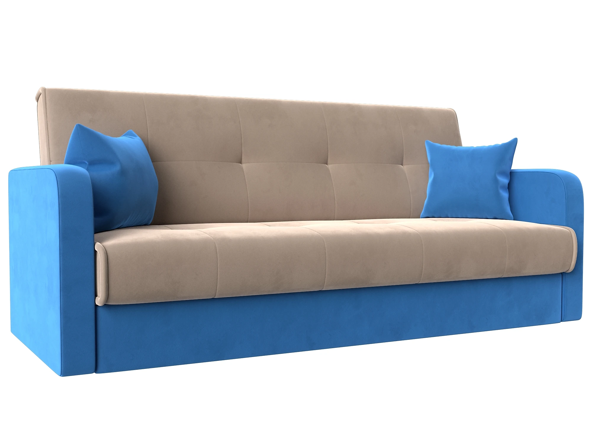 Синий прямой диван книжка Надежда Плюш Дизайн 16