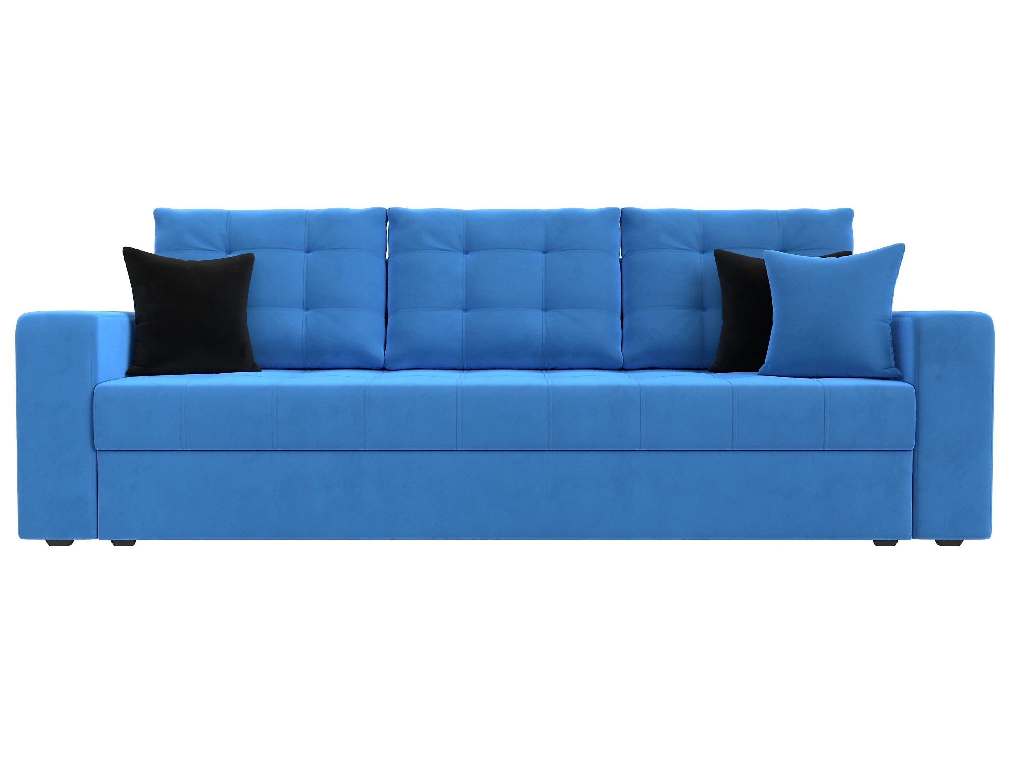Синий прямой диван Ливерпуль Плюш Дизайн 3