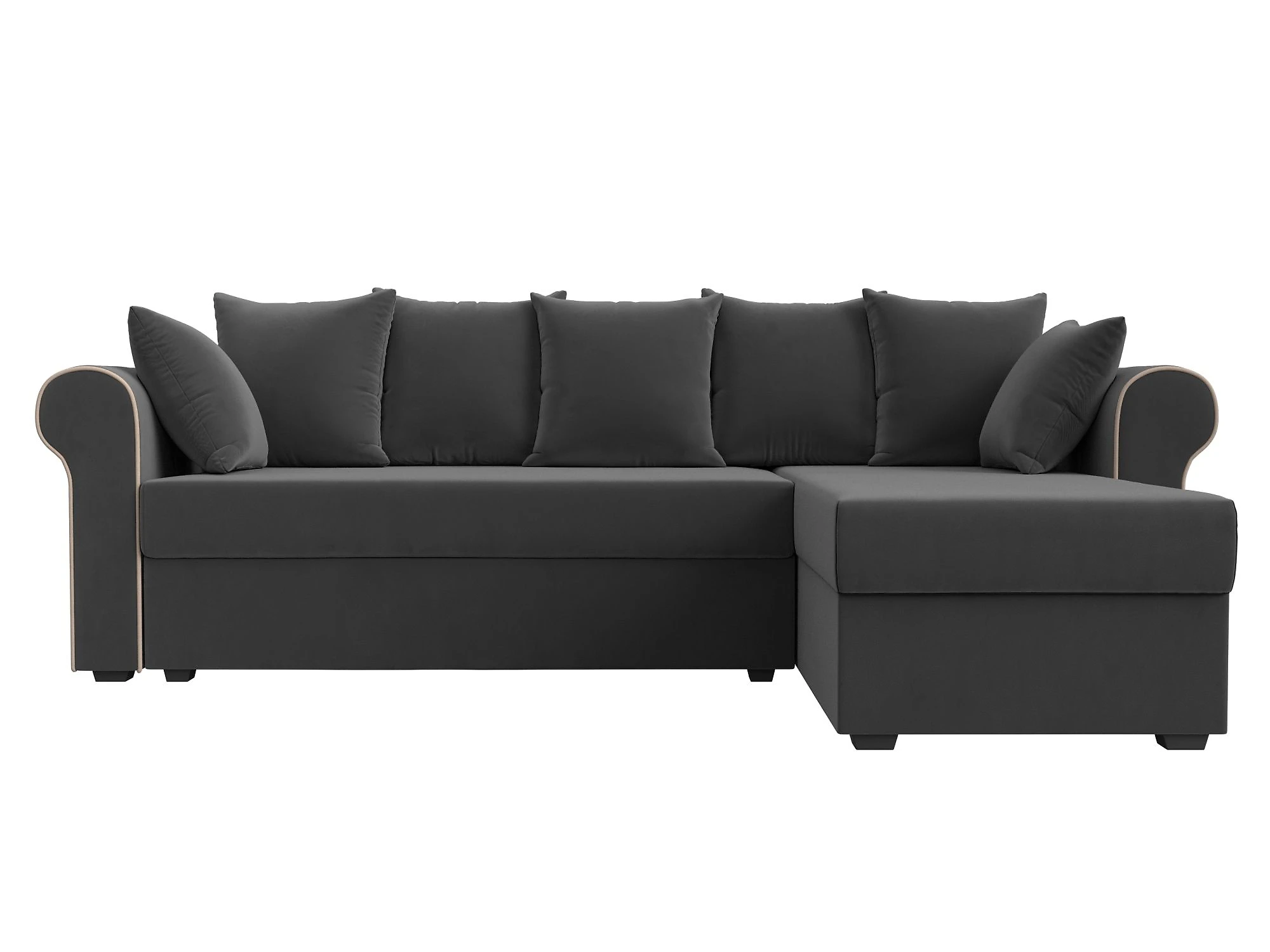 Серый угловой диван Рейн Плюш Дизайн 6