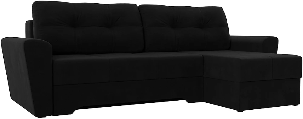 Угловой диван для спальни Амстердам Вельвет Блэк