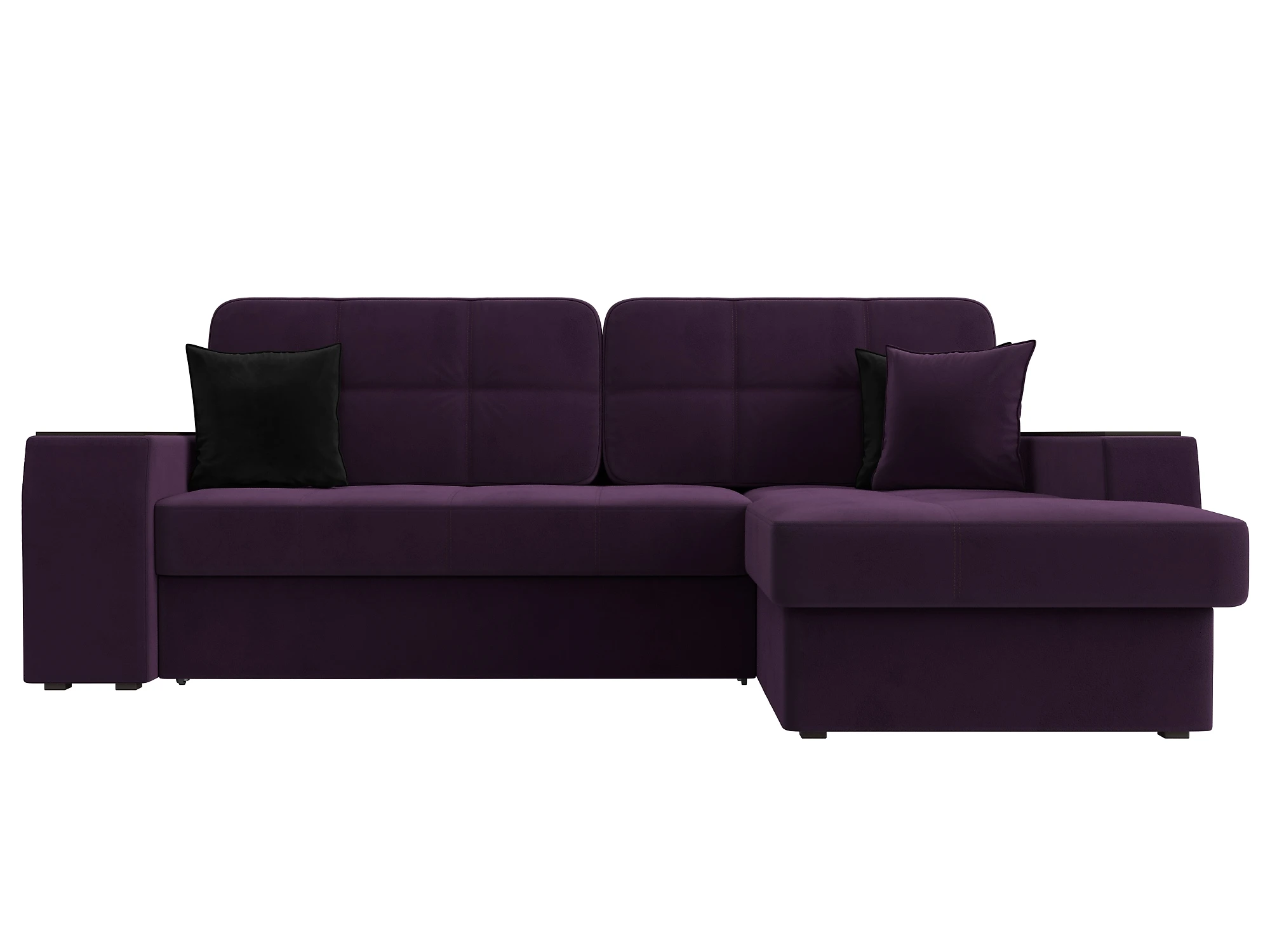 Угловой диван с подушками Брюссель Плюш Виолет