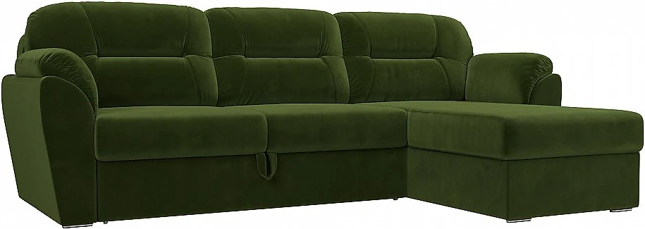 Угловой диван с подлокотниками Бостон Вельвет Грин