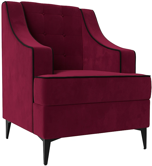 Кресло в классическом стиле Марк Вельвет Бордовый-Черный