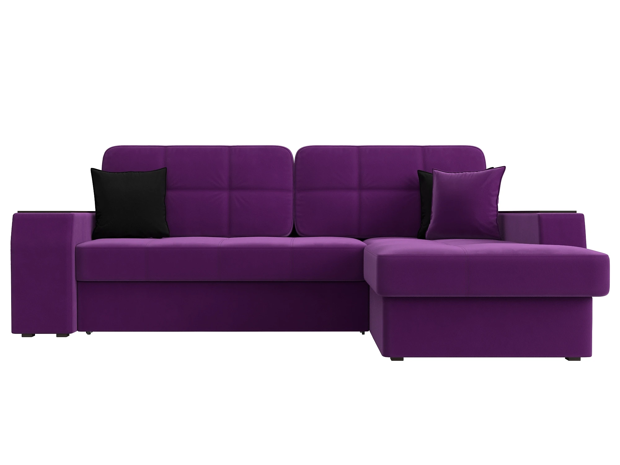 Угловой диван с подушками Брюссель Вельвет Виолет