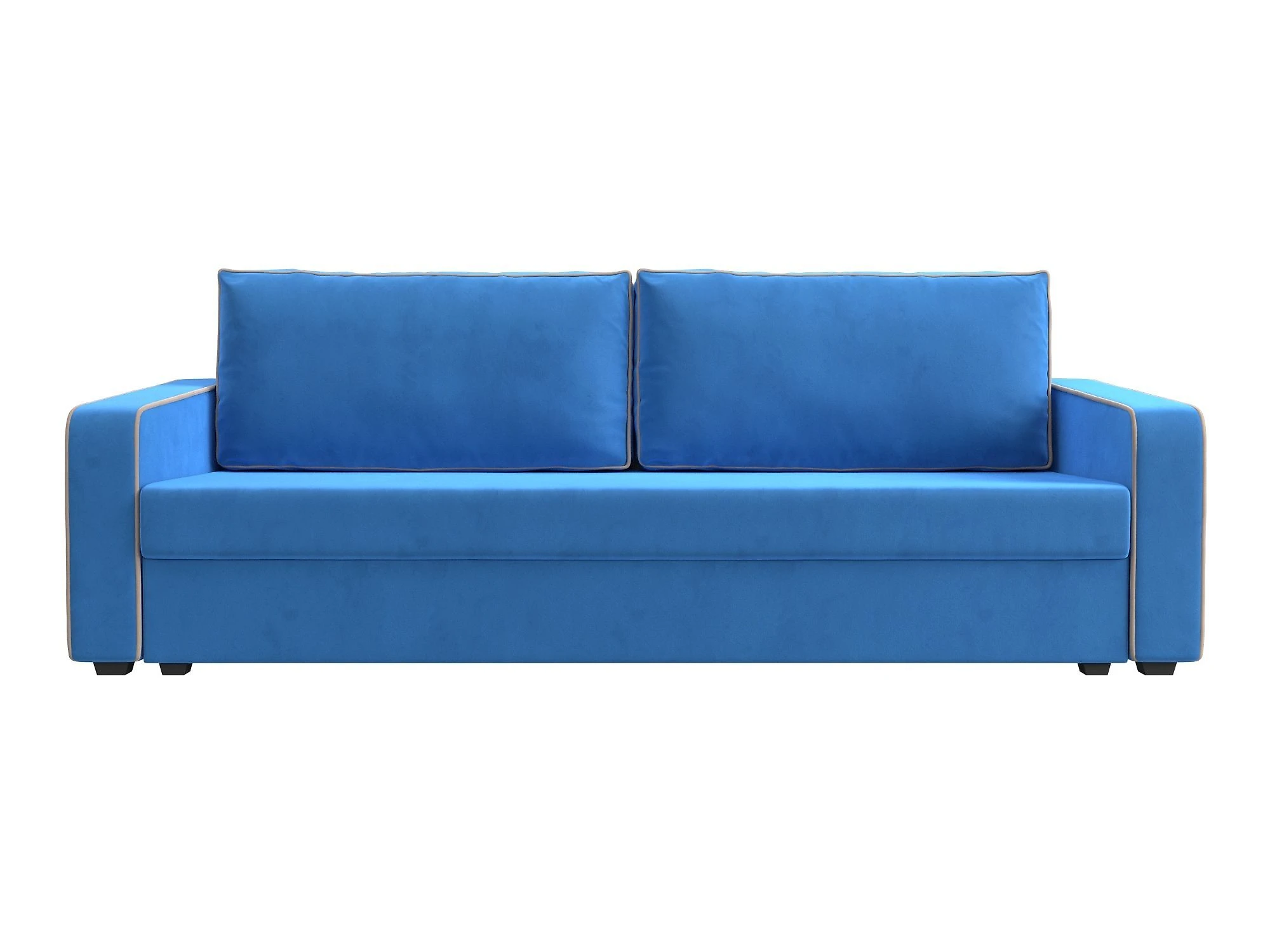 Синий прямой диван Лига-009 Плюш Дизайн 11