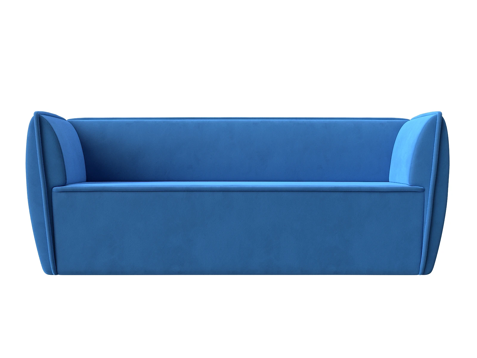 Синий прямой диван Бергамо-3 Плюш Дизайн 5