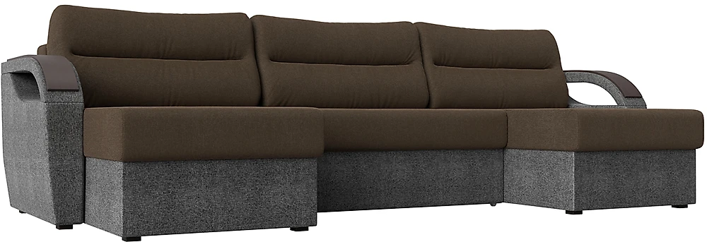 Угловой диван с подушками Форсайт Кантри Браун-Грей