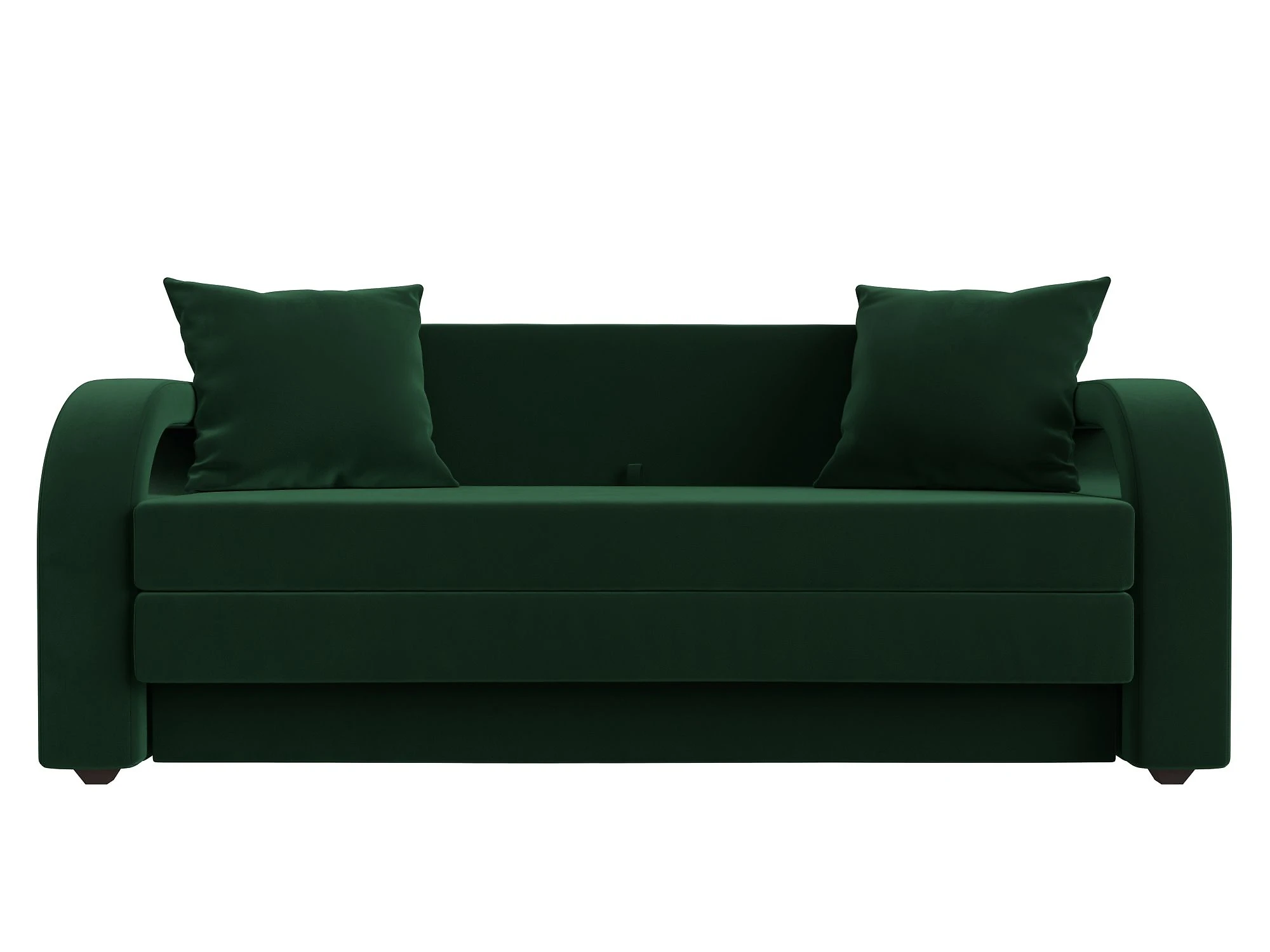 Зелёный диван аккордеон Лига-014 Плюш Дизайн 4