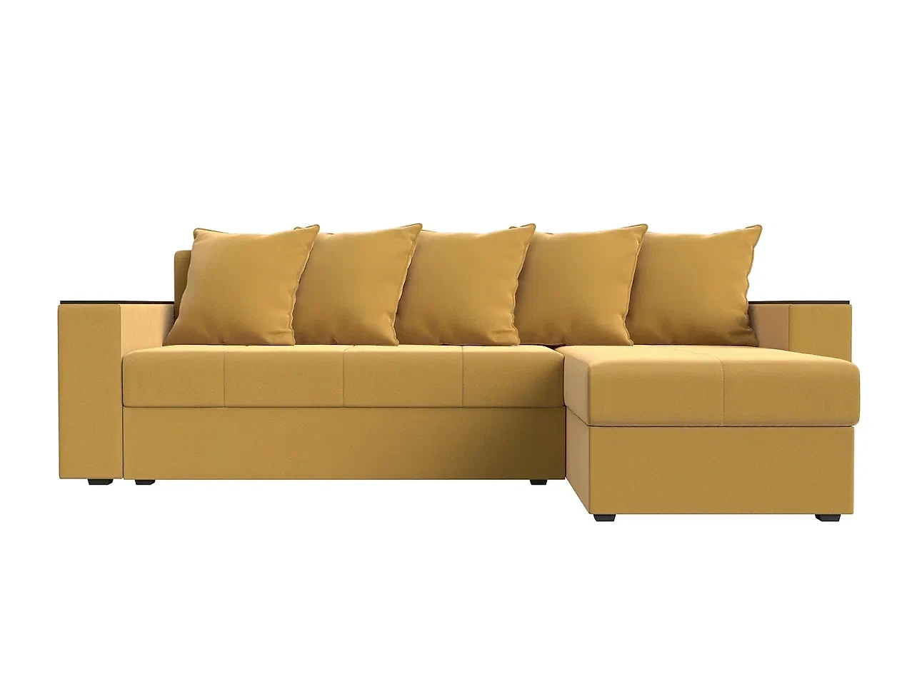 Угловой диван с правым углом Дубай Лайт Вельвет Еллоу