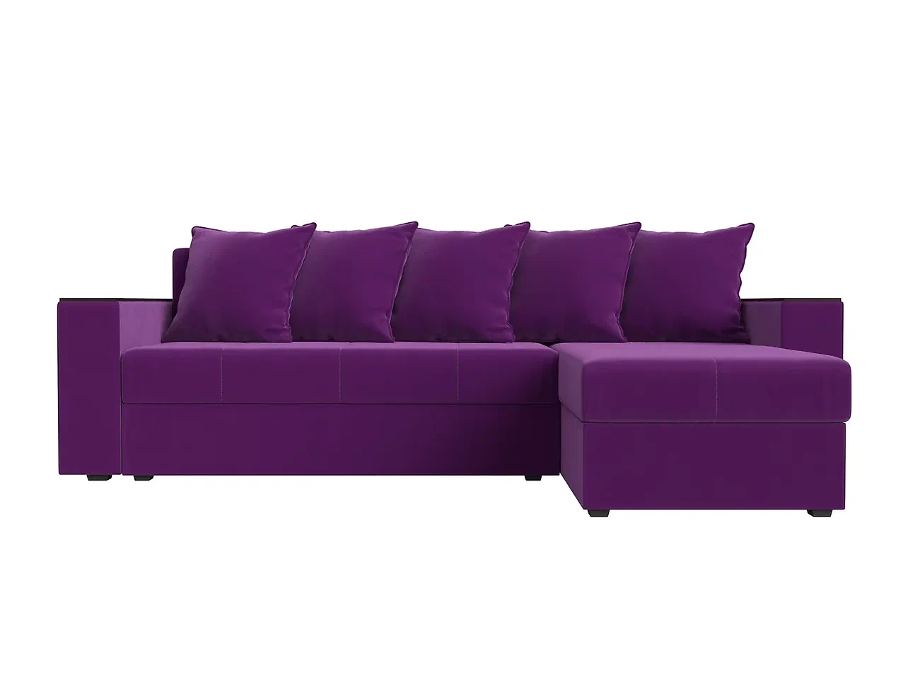 Угловой диван с левым углом Дубай Лайт Вельвет Фиолет
