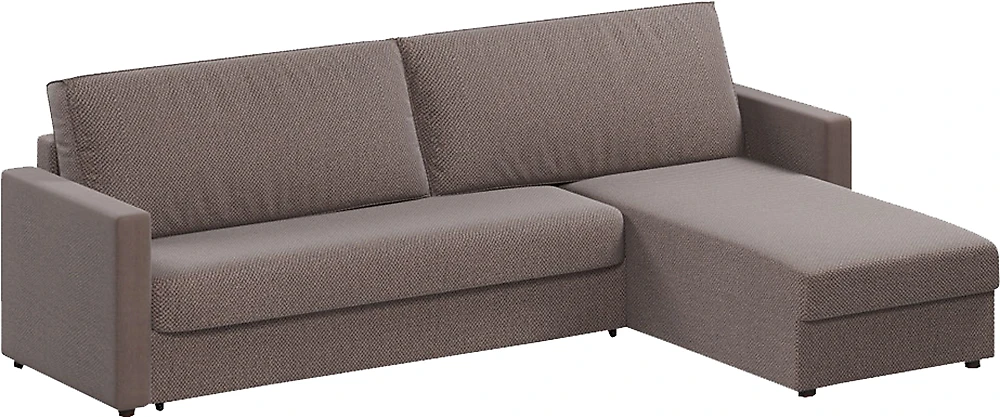 Угловой диван с независимым пружинным блоком Дублин Амиго Браун