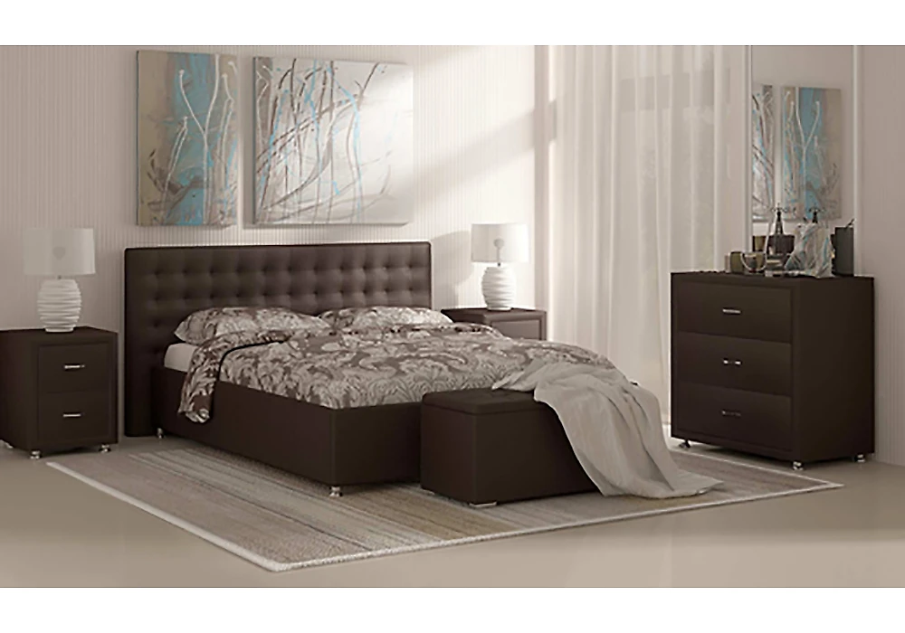 Современная двуспальная кровать Сиена - 2 (Эмбер)