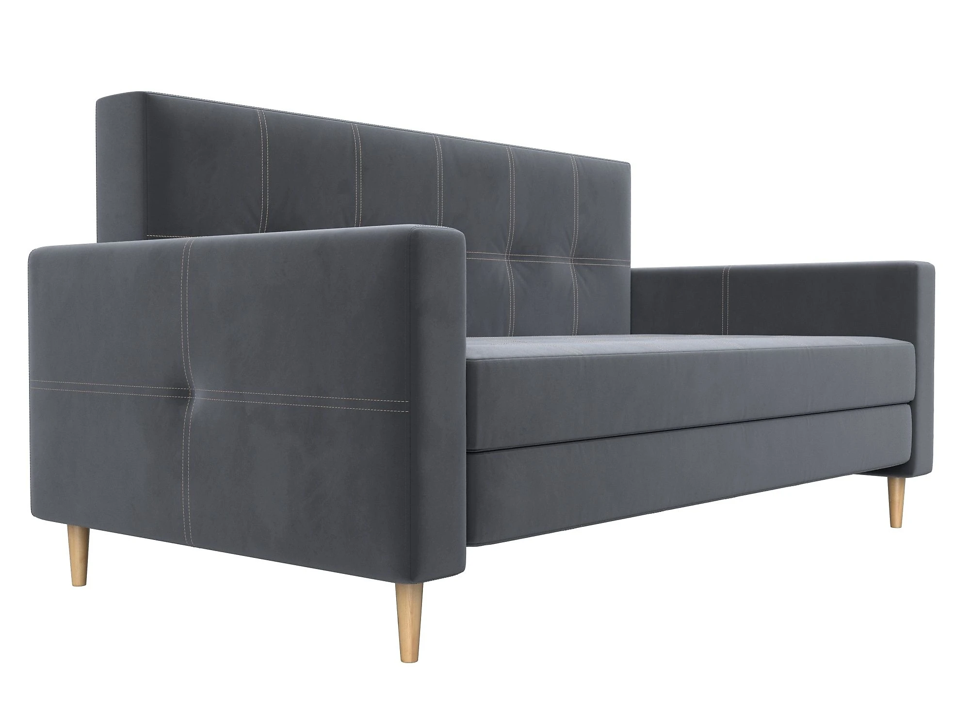 Прямой диван из велюра  Лига-038 Плюш Дизайн 5