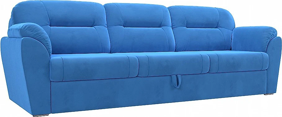 Прямой диван из велюра  Бостон Плюш Блю дельфин