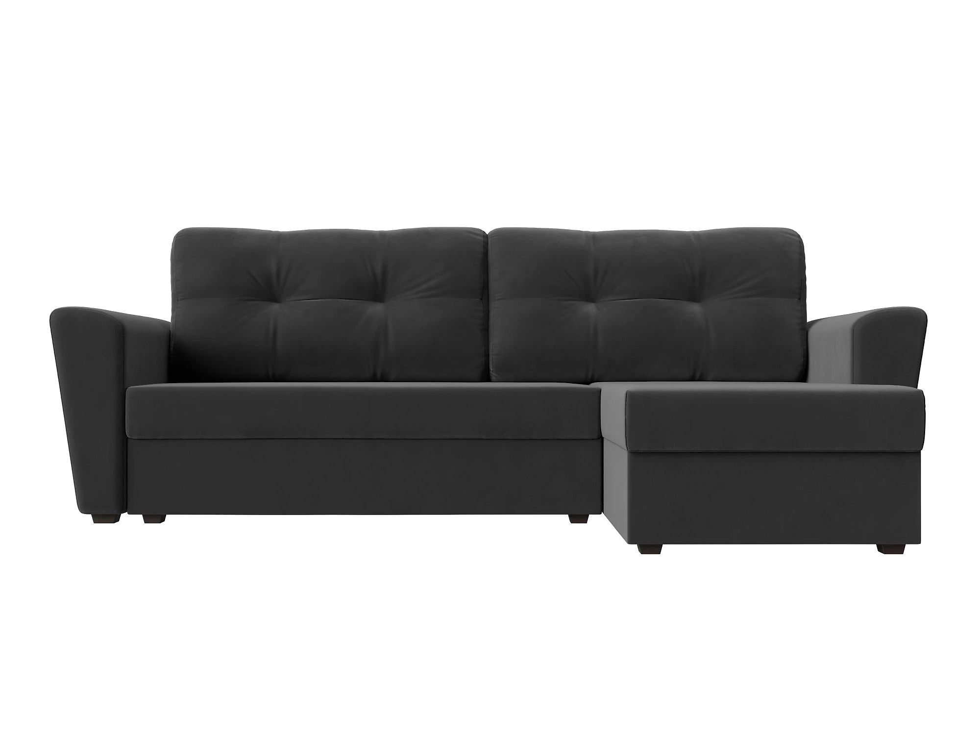 Угловой диван с правым углом Амстердам Лайт Плюш Дизайн 6