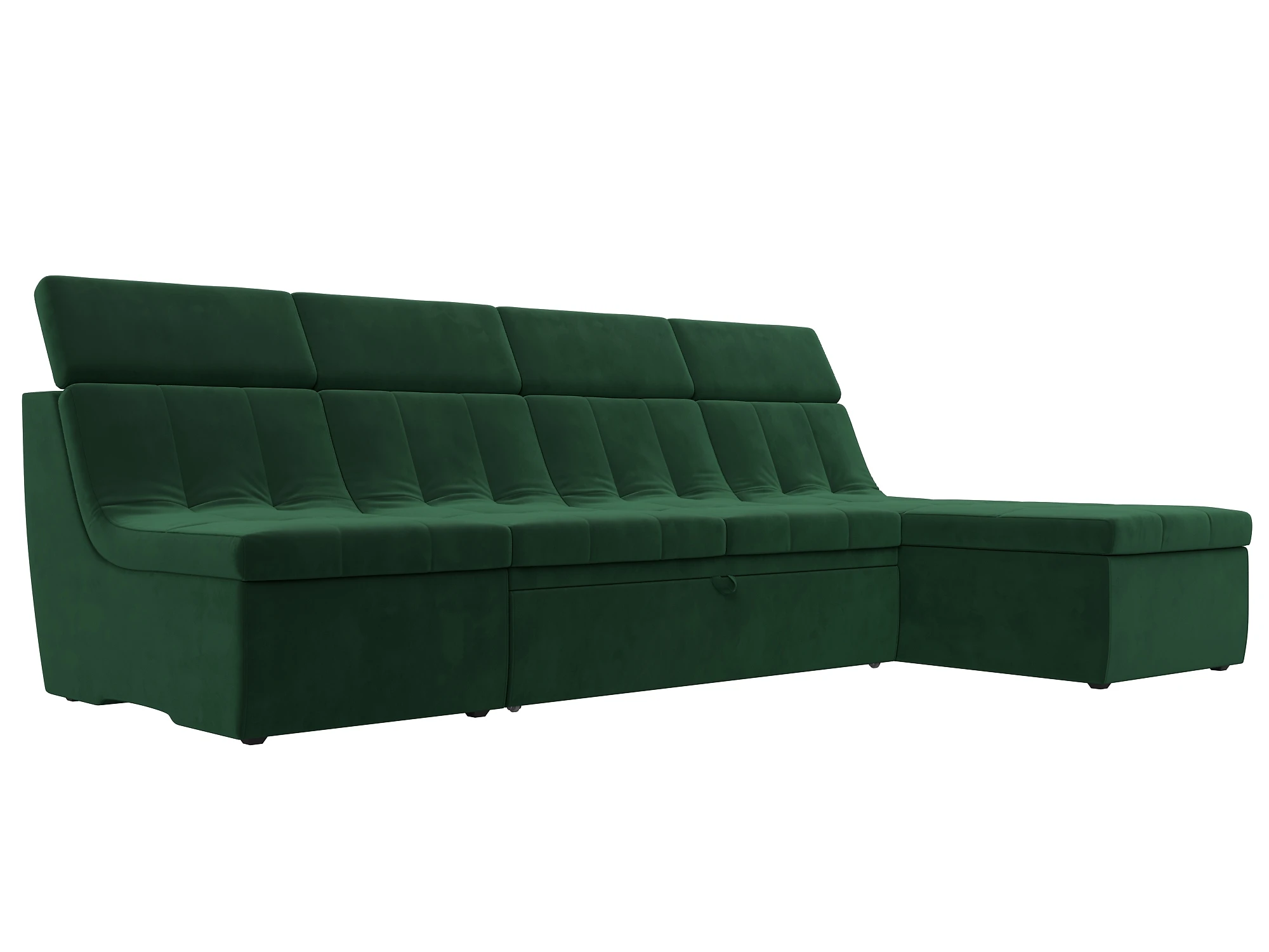 Зелёный угловой диван Холидей Люкс Плюш Дизайн 3