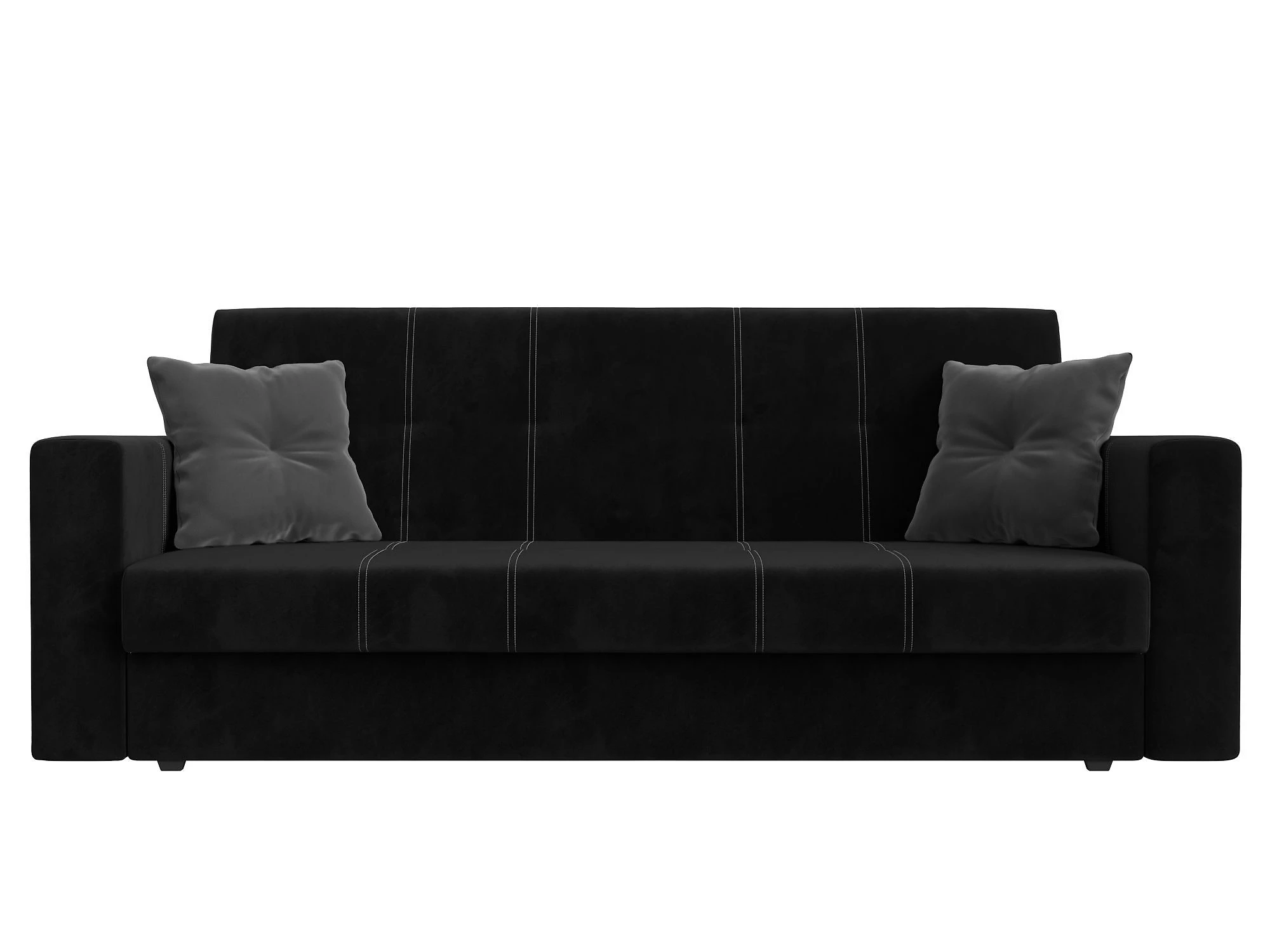 Прямой диван серого цвета Лига-016 Плюш Дизайн 8 книжка
