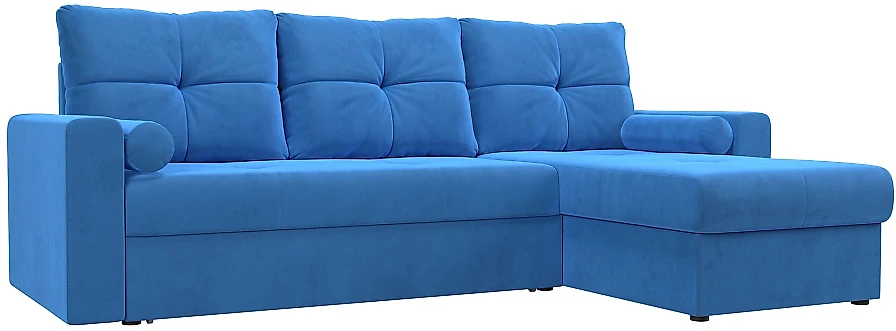 Угловой диван с подушками Верона Велюр Блю