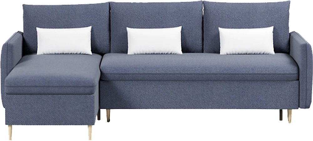 Угловой диван с ящиком для белья Рон Амиго Блу