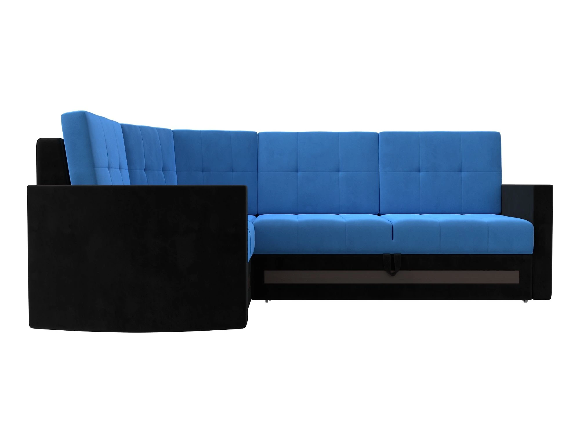 Бирюзовый угловой диван Белла Плюш Дизайн 6