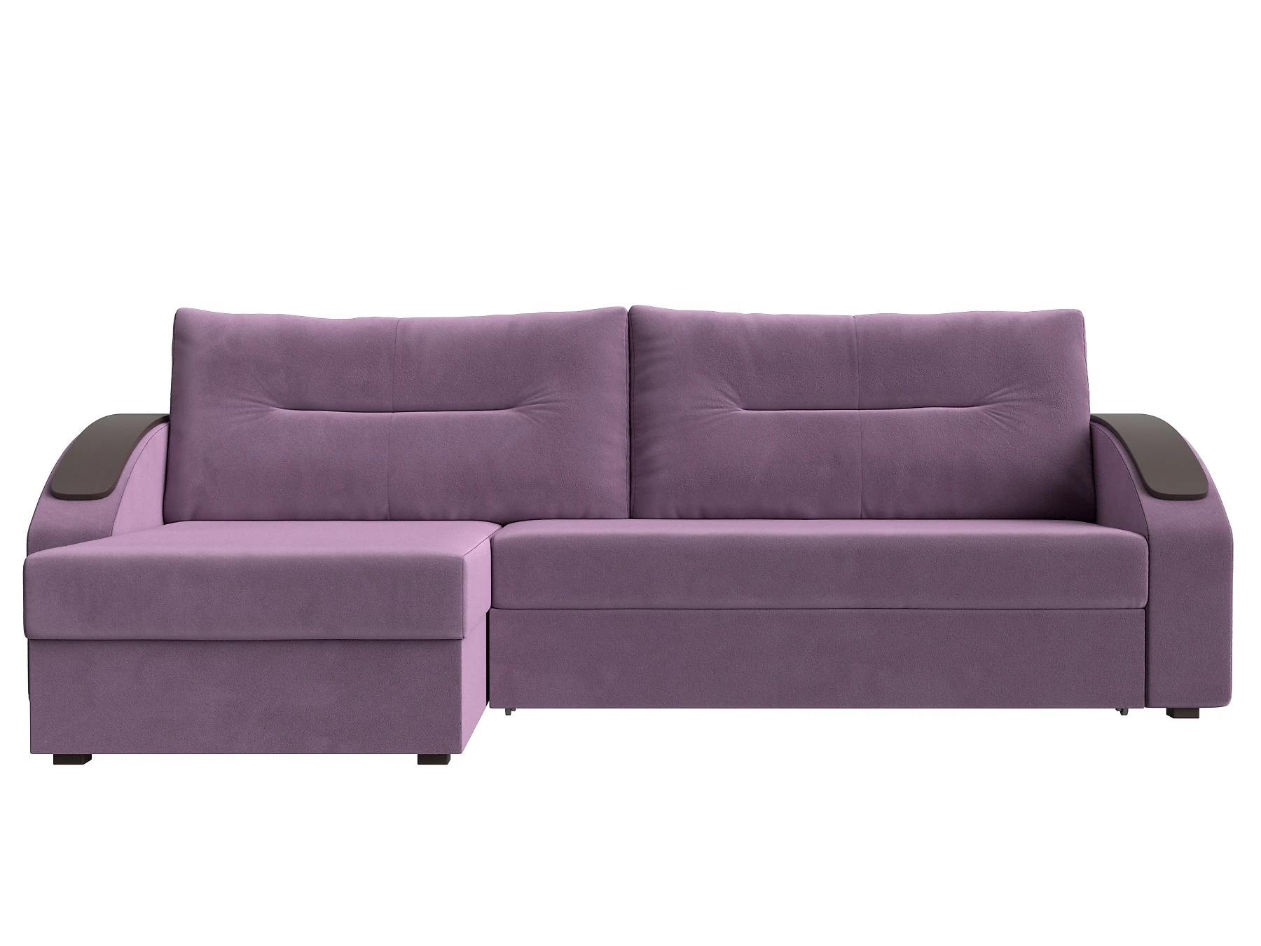 Угловой диван фиолетовый Канзас Плюш Виолет-2