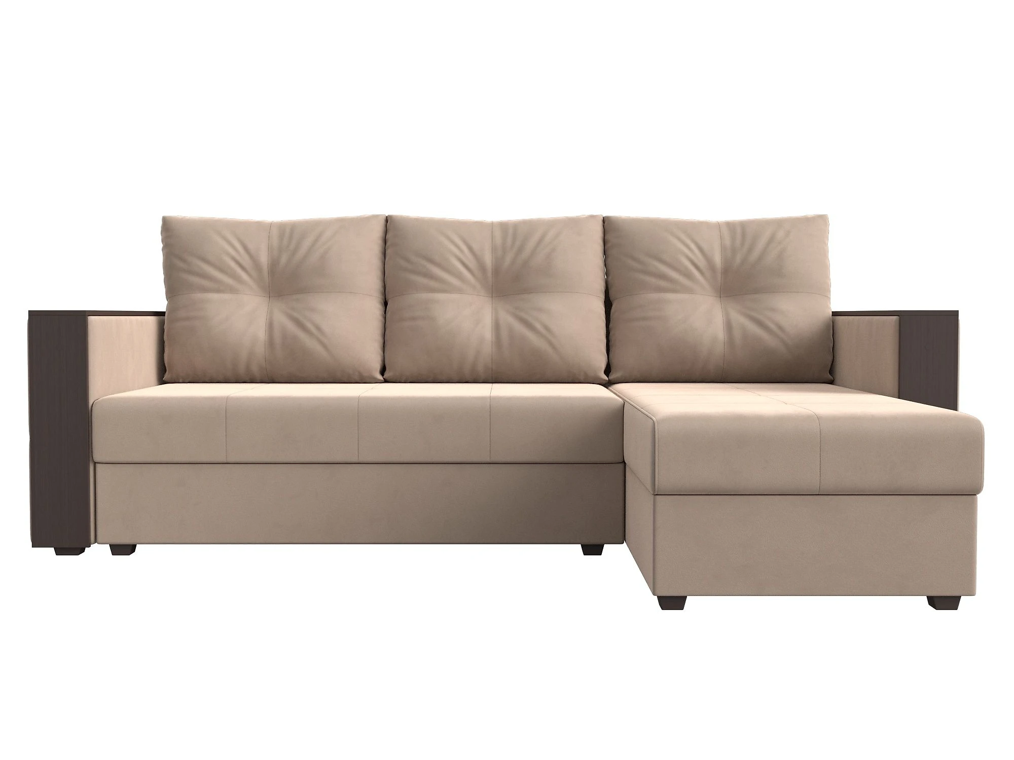 Угловой диван из ткани антикоготь Валенсия Лайт Плюш Дизайн 1